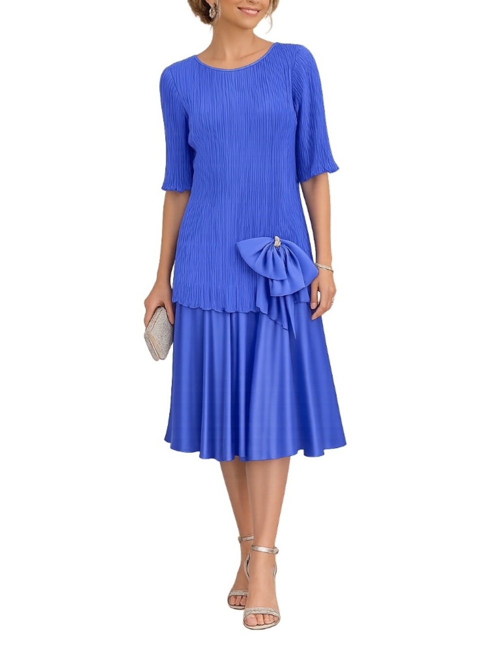 VTG 90's Exclusively Bullock's Blue Purple Evening Wedding Guest Dress XL 14